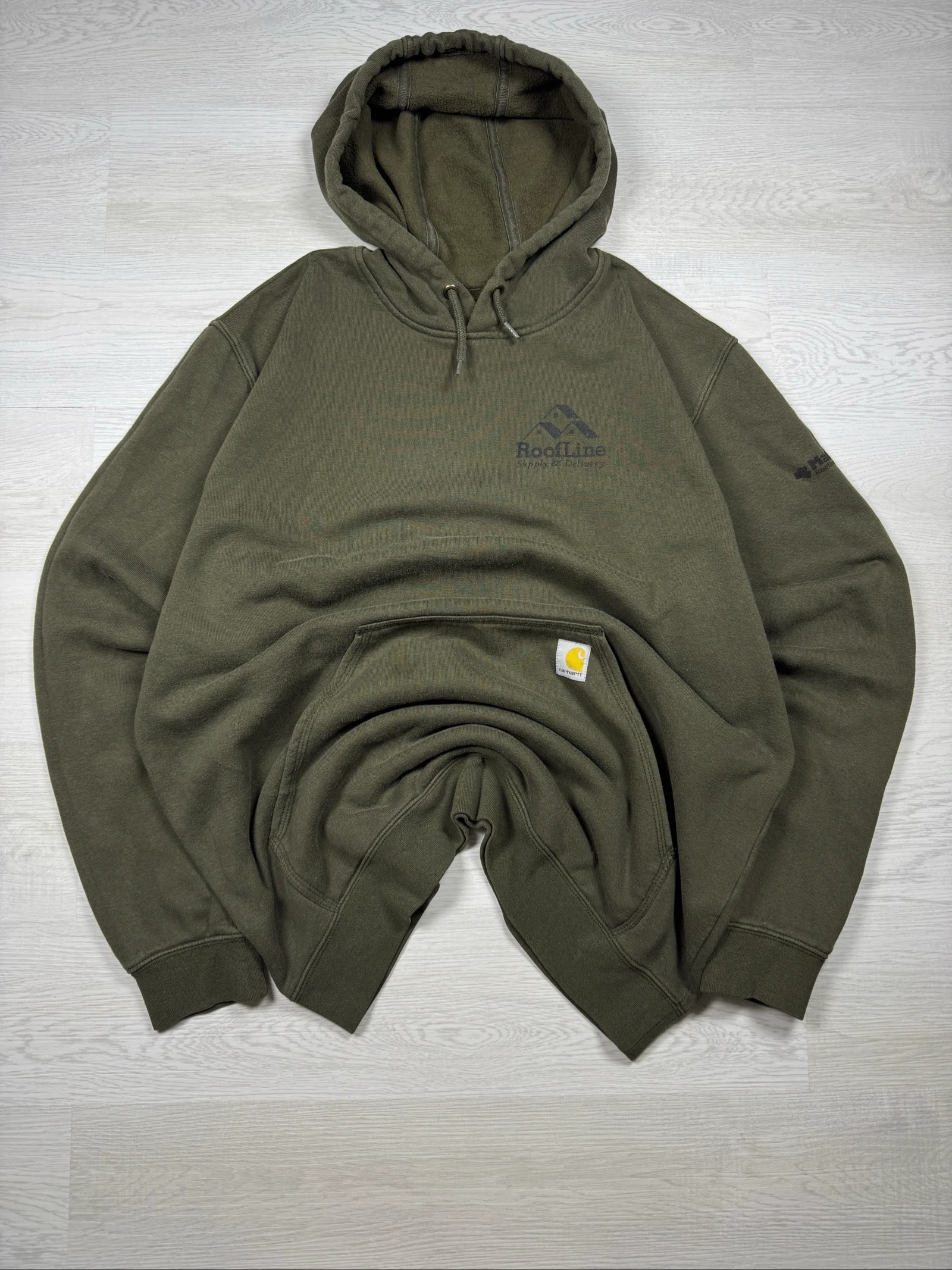 Carhartt K121 Hoodie Moss Green XL Loose Fit Workwear USA